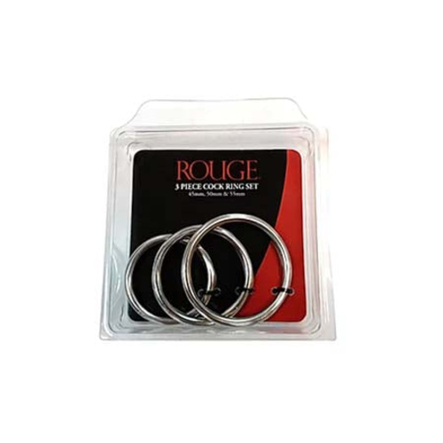 Stainless Steel  Stainless Steel 3 Piece Cock Ring Set