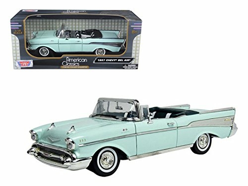 1 by 18 1957 Chevrolet Bel Air Convertible Diecast Model Car, Gree