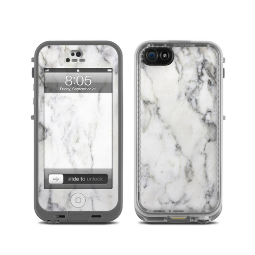 DecalGirl LCN5-WHT-MARBLE Lifeproof iPhone 5 Nuud Case Skin - White Ma