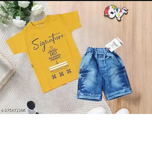 Kids Clothing Sets,Denim Nikkar and tshirt