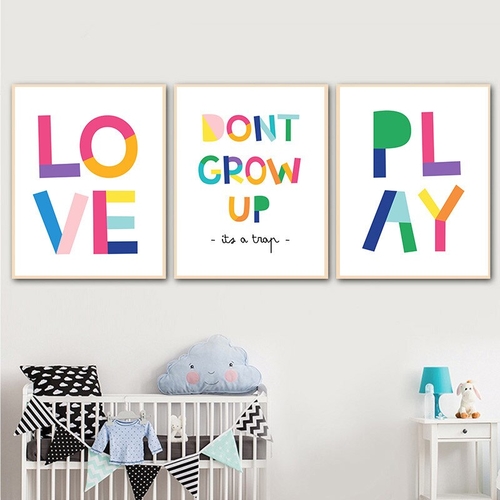 Nordic Canvas Wall Art Letters Prints
