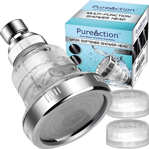 PureAction Water Softener Shower Head Filter for Hard Water  Chlorine