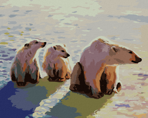 Zuty - Paint by Numbers - POLAR BEAR SITTING (D. RUSTY RUST), 40x50 cm