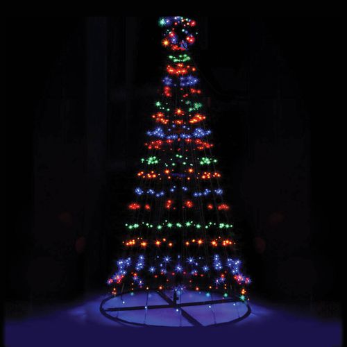 Christmas By Sas 1.5m Solar Powered Tree With Star Metal Frame 150 LED