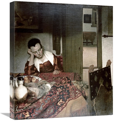 Global Gallery GCS-281415-22-142 22 in. Girl Asleep at a Table Art Pri