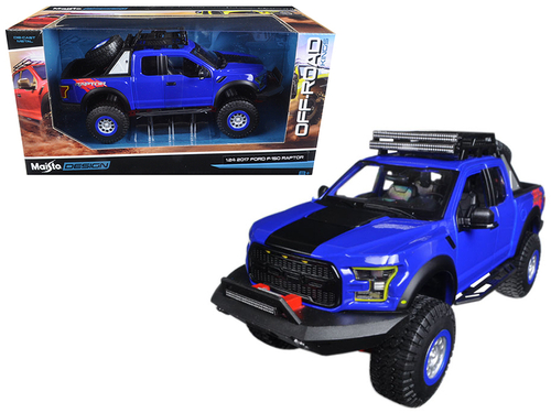 2017 Ford F-150 Raptor Pickup Truck Blue Off Road Kings 1/24 Diecast