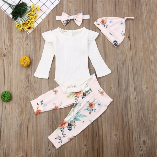 Pudcoco 4PCS Toddler Newborn Baby Girls Casual