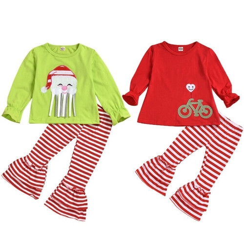 Xmas Toddler Kids Baby Girl Christmas Clothes Sets