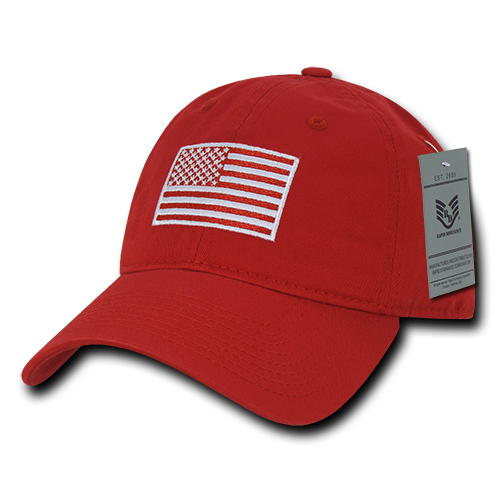 Rapid Dominance A03-1TSA-RED Relaxed Tonal Flag Graphic Cap, Red