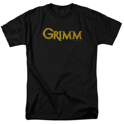 Trevco Grimm-Gold Logo Short Sleeve Adult 18-1 Tee, Black - 5X