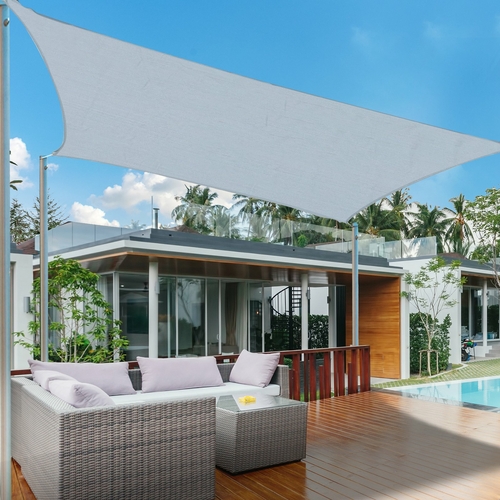 Outsunny 13' x 10' Rectangular Sun Shade Sail Canopy, Grey