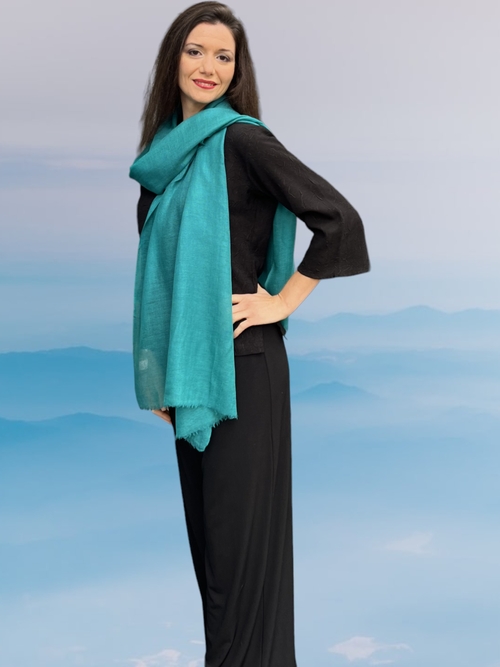 Teal Lightweight Solid Wool Scarf