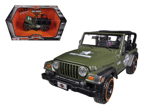 Jeep Wrangler Rubicon Harley Davidson Green 1/27 Diecast Model by