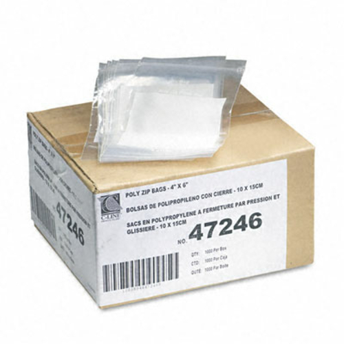 C-Line 47246 Recloseable Small Parts Bags  Poly  4 x 6  Clear with Whi