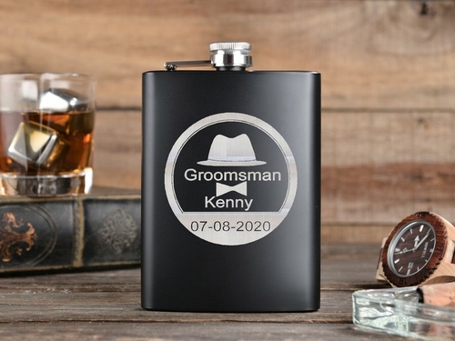 Personalized Flasks Groomsmen Flasks Steel Flask  Best Man