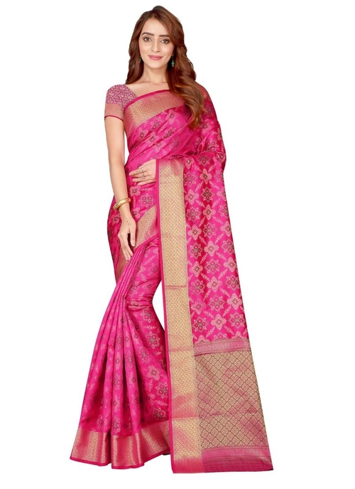 Generic Women's Kanjivaram Silk Saree with Blouse