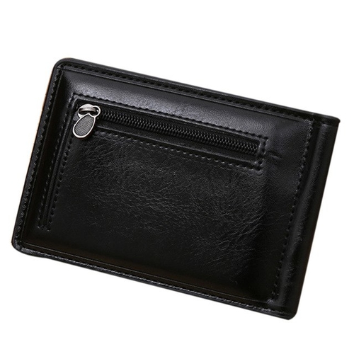 Fashion Men Wallets Mini Zipper PU Leather Credit