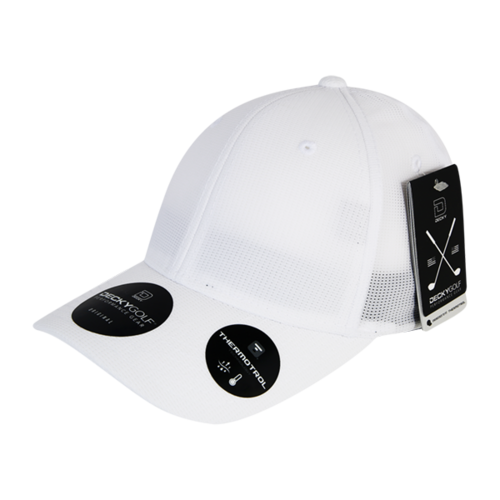 Decky 8102-PL-WHT-07 Low Crown Flex Caps, White - Large & Extra La