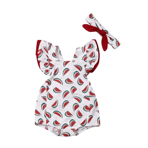 Newborn Kid Baby Girl Clothes Fruit Jumpsuit