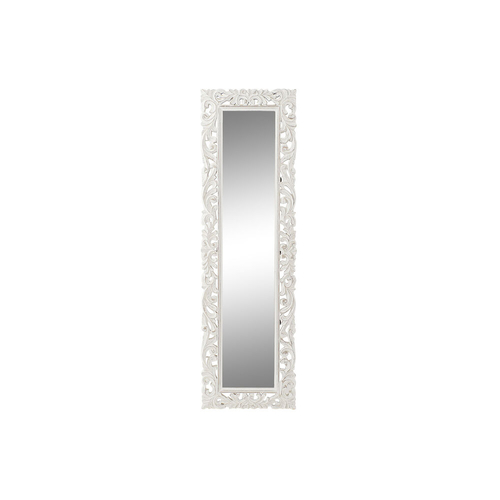 Wall mirror DKD Home Decor White Wood Crystal Mango wood Romantic