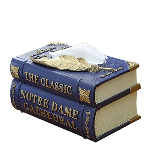 Double Layer Resin Classic Book Tissue Box