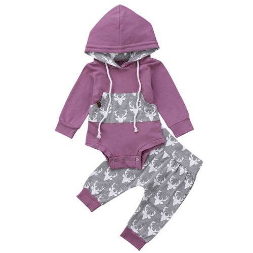 Newborn Baby Boy Girl Deer Long Sleeve Romper