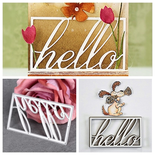 HELLO Cutting Dies Stencils Photo Album Decor