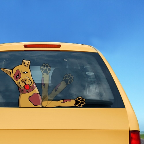 Car Ugly Dog Waving Wiper Decals PVC Car