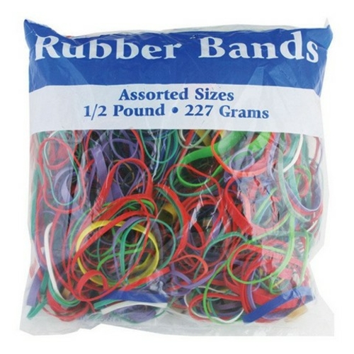 Bazic 465   Assorted Dimensions 227g/ 0.5 lbs. Rubber Bands  Pack of 4