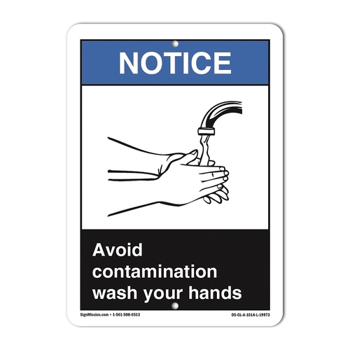 SignMission OS-CL-A-710-L-19973 OSHA Notice Sign - Avoid Contamination