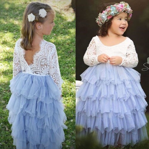 Toddler Kid Baby Girl Lace Hollow Out TutuDress