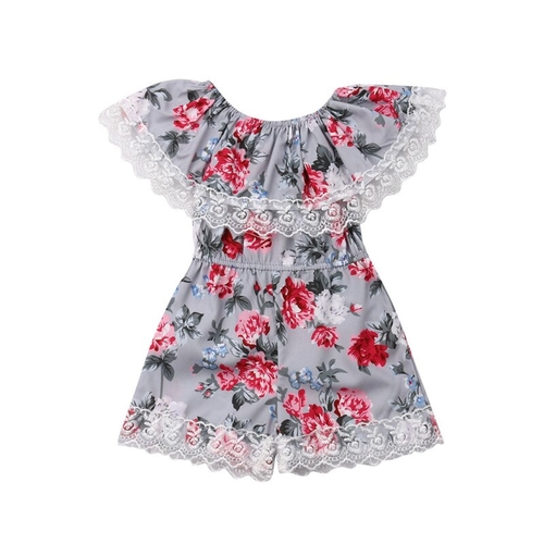 Sweet Toddler Kids Baby Girls Lace Flowers Romper