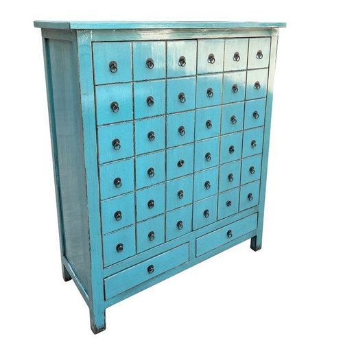 Chest of drawers DKD Home Decor Blue Elm wood Oriental Lacquered 102 x