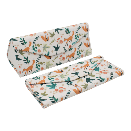 REAL SIC  Animal PU Leather Glasses Case - Foxes