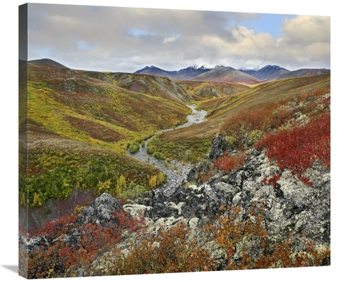 Global Gallery GCS-397092-30-142 30 in. River Flowing Through Tundra&#