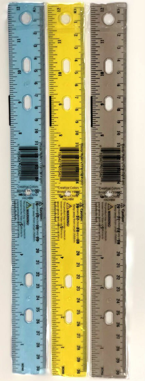 12" Transparent Plastic Ruler