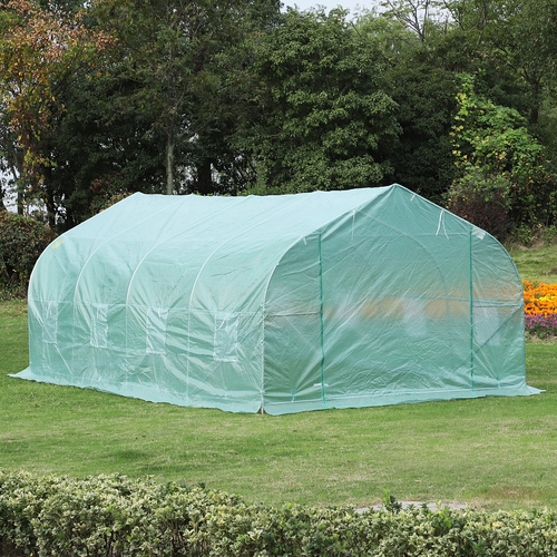 Outsunny 20x10x7ft Walk-in Greenhouse Tunnel Deluxe