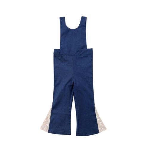 Toddler Kids Baby Girls Denim O-Neck Sleeveless