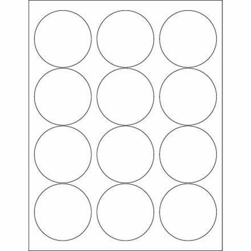 Box Partners LL303 2.5 in. Glossy White Circle Laser Labels - Pack of 
