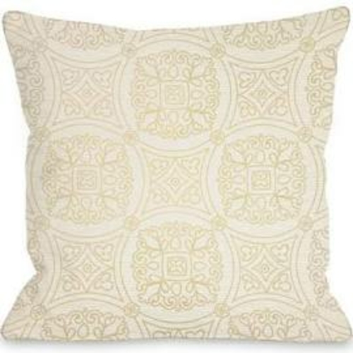 One Bella Casa 75033PL16 16 x 16 in. Doily Cream Pillow