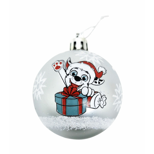 Christmas Bauble The Paw Patrol Friendship Silver 10Units Plastic (Ø 6