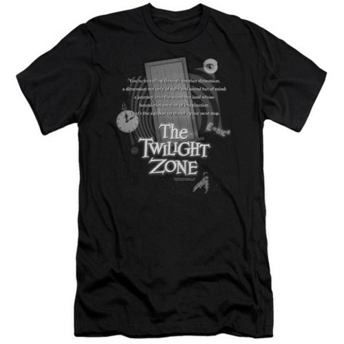 Trevco Twilight Zone-Monologue - Short Sleeve Adult 30-1 Tee - Black- 