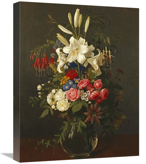 22 in. Lilies, Roses & Passion Flowers Art Print - Otto Diderich O