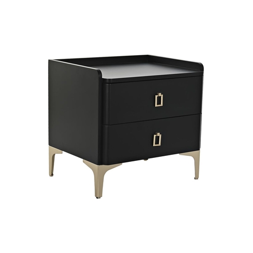 Small Side Table DKD Home Decor Black Metal Wood 50 x 40 x 48 cm