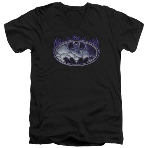 Trevco Batman-Cracked Shield - Short Sleeve Adult 30-1 Tee - Black&#44