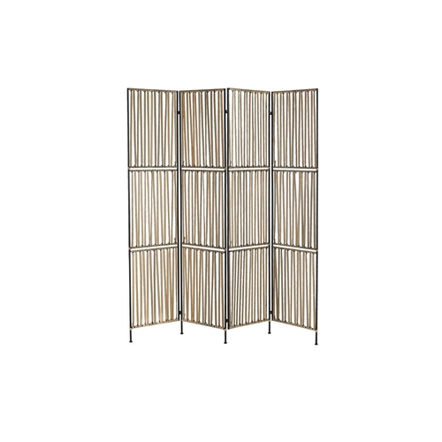 Folding screen DKD Home Decor Metal synthetic rattan (160 x 1,3 x 180