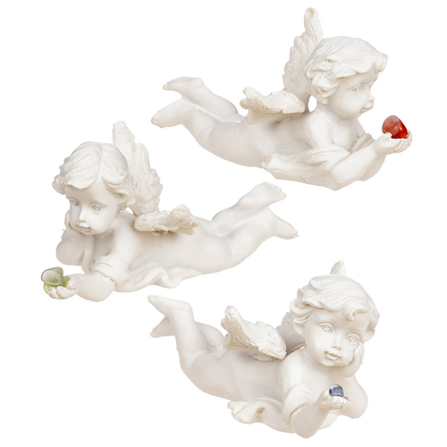 Collectable Cherub Lying Holding Mineral Stone