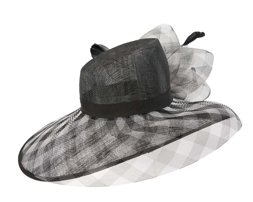 Large Black & Cream  Fashion Racing Hat