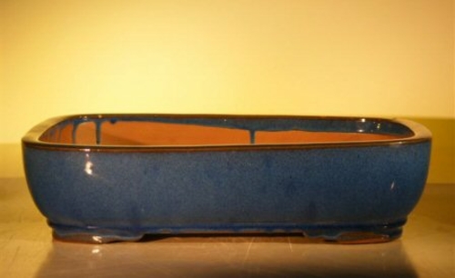 Blue Ceramic Bonsai Pot - Rectangle16.0" x 12.5" x 4.0"