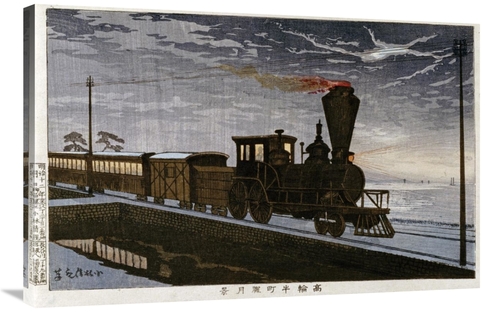 Global Gallery GCS-266672-36-142 36 in. A Steam Locomotive in Hazy Moo